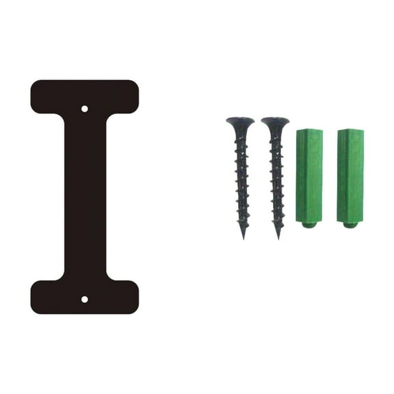 yulier 26 Initial Letter House Numbers, 6" Black Modern Metal 3D House Numbers, Iron Mailbox Numbers and Letters, DIY House Address Number Letter with 2 Screws for Outside Signs