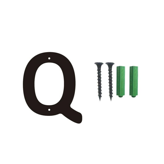 yulier 26 Initial Letter House Numbers, 6" Black Modern Metal 3D House Numbers, Iron Mailbox Numbers and Letters, DIY House Address Number Letter with 2 Screws for Outside Signs