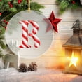 thumbnail image 1 of yulier 26 Initial Letters Christmas Ornaments, Personalized Christmas Candy Cane Initial Ornaments, Christmas Tree Decorations 3.9" Round Acrylic Hanging Pendant Christmas Gifts, 1 of 5