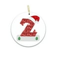 thumbnail image 1 of yulier 26 Letters Christmas Ornaments Personalized Initial with Red Hat 3.15" Round Acrylic Pendant Hanging Christmas Tree Decorations Home Party Gifts, 1 of 1
