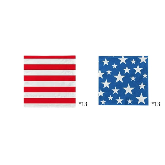 yulier 26 Pcs American Flag Napkins 4th of July Patriotic Red White and Blue Disposable Paper Napkins for Independence Day Decorations Party Supplies
