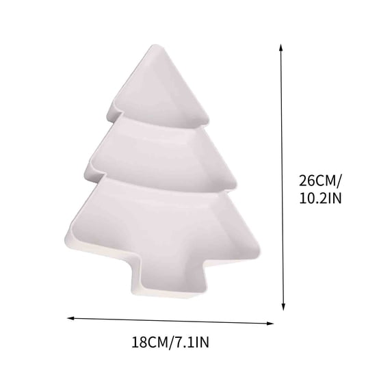 yulier 3 Sectional Plastic Serving Tray Platter for Christmas Party Supplies Christmas Tree Shaped Divided Platter Candy Nut Snack Fruit Serving Plate Dishes
