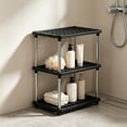 thumbnail image 1 of yulier 3-Tier Plastic Storage Shelves, Home Dorm Standing Shelf Unit, Bathroom Kitchen Pantry Laundry Storage Rack Sturdy Shelf Organizer, Black, 1 of 6