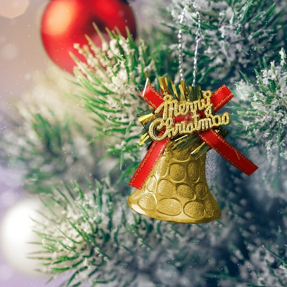 yulier 4 Pcs Christmas Bell Ornaments Plastic Christmas Bells Hanging Pendant Christmas Tree Decoration Christmas Wreath Hanging Decor Christmas Party Gifts