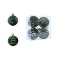 thumbnail image 1 of yulier 4 Pcs Velvet Christmas Ball Ornaments, 2.36 Inch Flocked Hanging Balls with Glitter Sequin Xmas Tree Snowflake Pattern, Holiday Party Christmas Tree Decorations, 1 of 3