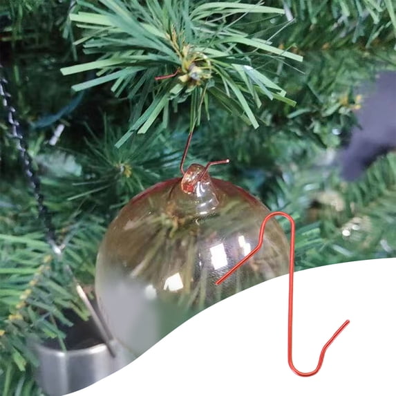 yulier 50 Pcs Christmas Ornament Hooks, S-Shaped Xmas Ornament Hangers for Christmas Tree Decoration, Christmas Balls Hanging Pendant Metal Hooks