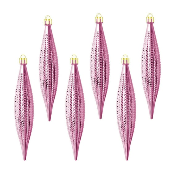 yulier 6 Pcs Droplet Christmas Ornaments, 6.3 inch Large Droplet Plastic Baubles, Christmas Ball Ornaments, Christmas Tree Decorations Hanging Pendants Xmas Party Supplies