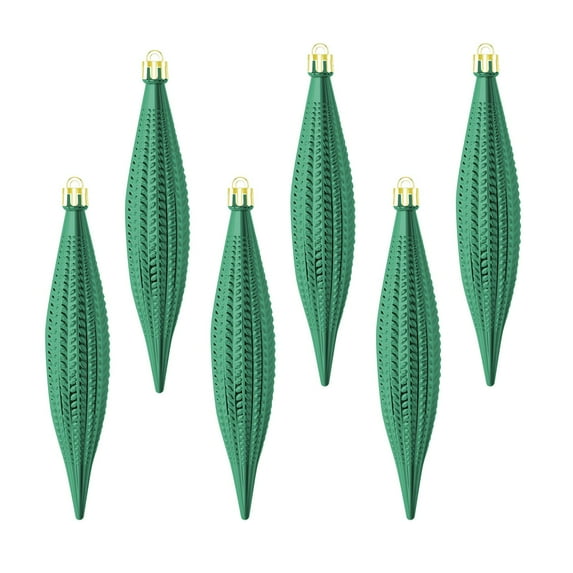 yulier 6 Pcs Droplet Christmas Ornaments, 6.3 inch Large Droplet Plastic Baubles, Christmas Ball Ornaments, Christmas Tree Decorations Hanging Pendants Xmas Party Supplies