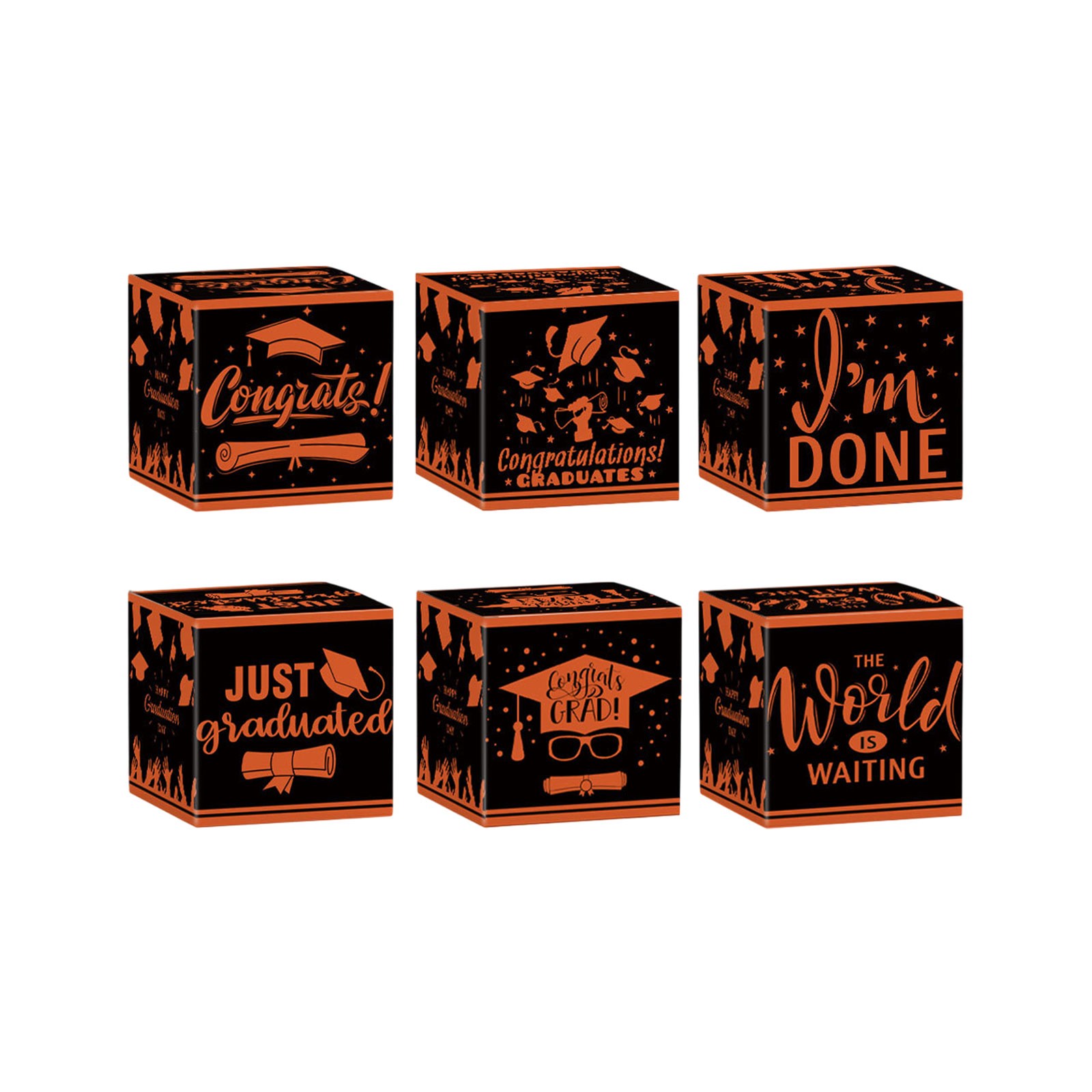 yulier 6 Pcs Graduation Gift Boxes, Graduation Decorations Candy Boxes ...