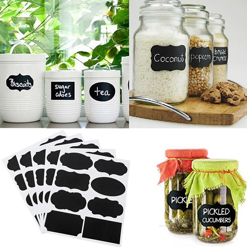 yulier 72Pcs Chalkboard Labels Stickers, Reusable Blackboard Stickers ...