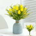 thumbnail image 1 of yulier Artificial Lavender Tulips Bouquet, 12 Pcs Faux Flowers for Vase Spring Summer Home Office Table Decor, Valentine's Day Wedding Decorations 13.39 Inch, Yellow, 1 of 6