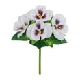 thumbnail image 1 of yulier Artificial Pansy Flowers, Silk Pansy Flowers, Fake Pansy Bouquet Plastic Faux Flowers for Home Office Vase Wedding Table Centerpiece Indoor Outdoor Garden Patio Porch Decor, White, 1 of 6