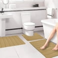 thumbnail image 1 of yulier Bathroom Rug Set 3 Piece, Memory Foam Bath Mats and U-Shaped Contour Toilet Rug, Soft Absorbent Non-Slip Toilet Bath Mat Set, Bathroom Accessories, Machine Washable (Khaki), 1 of 8