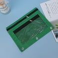thumbnail image 1 of yulier Binder Pencil Pouch, Pencil Pouch for 3 Ring Binder, Clear Window Pencil Bag with Zipper and 3 Reinforced Grommets, 3 Hole Pencil Case Stationery Pen Bag for Office College, Green, 1 of 4