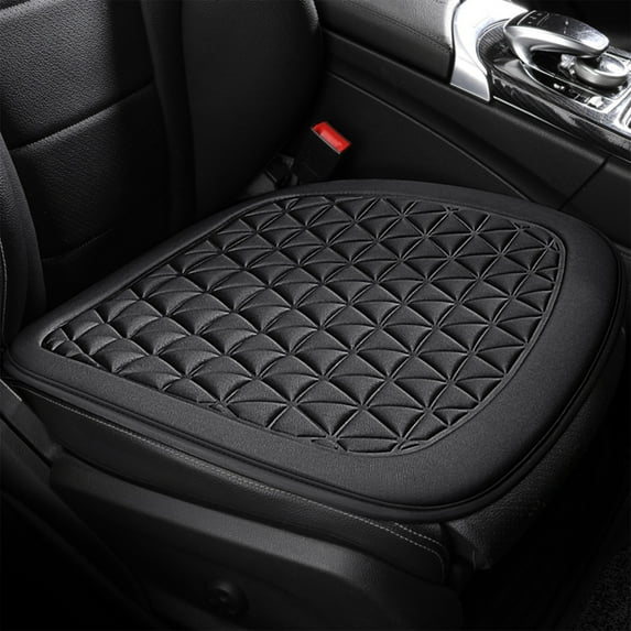 yulier Car Seat Cushion Comfort Memory Foam Seat Cushion for Car and Office Chair, Four Seasons Car Seat Cushion Pad with Non Slip Bottom Black 18.9"x18.1"