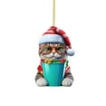 thumbnail image 1 of yulier Cat Ornaments Christmas Tree Decoration, Cute Cat Acrylic Pendant, Christmas Gifts for Cat Lovers, Cat Pet Hanging Ornament for Xmas Tree Car Backpacks Home Decor, 1 of 3