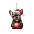 thumbnail image 1 of yulier Christmas Dog Ornament Car Hanging Ornament Christmas Tree Decor Santa Hat Pet Dog Figurine Acrylic Pendant Dog Lovers Gift Christmas Decorations, 1 of 4