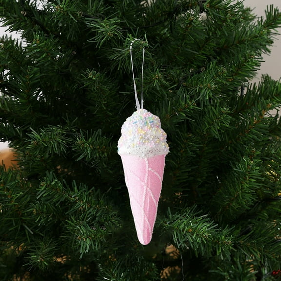yulier Christmas Ice Cream Ornaments, 7.48"x1.97" Ice Cream Dessert Christmas Ornaments Hanging Pendant Christmas Tree Decorations for Xmas Holiday Party