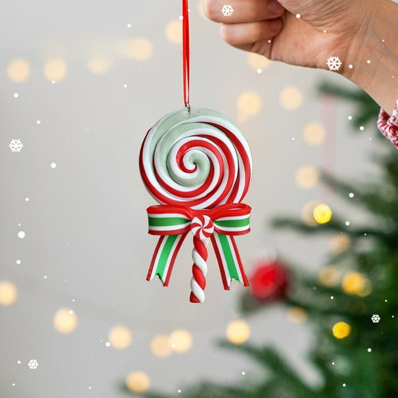 yulier Christmas Lollipop Ornaments, Christmas Candy Pendant Christmas Tree Decorations Soft Colorful Candy Hanging Ornament Holiday Party Christmas Gifts for Kids