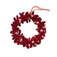 thumbnail image 1 of yulier Christmas Ornaments Red Flocked Wreath Hanging Ornaments Christmas Tree Decoration Holiday Wedding Party Decor, 1 of 6