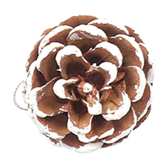 yulier Christmas Pinecone Ornaments, 9 Pcs Natural Pine Cones, Rustic Snow Pinecones Pendant Winter Holiday Hanging Ornaments Christmas Tree Decorations for Xmas Party