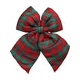 thumbnail image 1 of yulier Christmas Plaid Bow Ornaments Vintage Checkered Bow Christmas Tree Decorations Xmas Holiday Party Garland Wreath Decor for Home Indoor Outdoor, 1 of 6