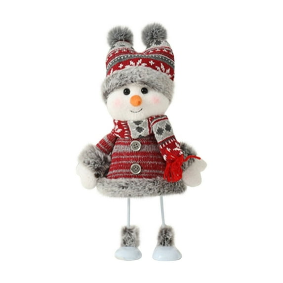 yulier Christmas Snowman Doll, Winter Snowman Plush Doll with Hat And Scarf, Christmas Decorations, Xmas Holiday Party Gifts, Indoor Home Office Table Centerpieces, 11.81" x 6.69"