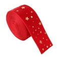 thumbnail image 1 of yulier Christmas Wired Ribbons, Christmas Gifts Wrapping Ribbons, Glitter Stars Ribbons for Xmas Party Wreaths Bows Christmas Tree Decorations, 1.57 Inch x 2.19 Yards, 1 of 6