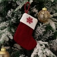 thumbnail image 1 of yulier Christmas Stockings Dog Paw Snowflake Print Knitted Wool Christmas Stockings Christmas Decorations Candy Gift Bags for Kids, 1 of 3