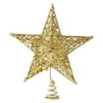 thumbnail image 1 of yulier Christmas Tree Topper Large Iron Glitter Hollow Star Treetop Topper Christmas Tree Decorations Holiday Xmas Party Tree Decor 12" x 10" Gold, 1 of 6
