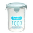 thumbnail image 1 of yulier Overnight Oats Containers with Lids, Food Storage Containers for Oatmeal Cereal Milk, Kitchen Bulk Food Storage Jars with Airtight Snap Lock, BPA Free Plastic, Blue 1000ml, 1 of 1