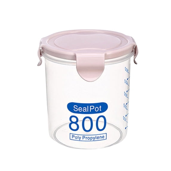 yulier Overnight Oats Containers with Lids, Food Storage Containers for Oatmeal Cereal Milk, Kitchen Bulk Food Storage Jars with Airtight Snap Lock, BPA Free Plastic, Pink 800ml