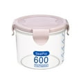 thumbnail image 1 of yulier Overnight Oats Containers with Lids, Food Storage Containers for Oatmeal Cereal Milk, Kitchen Bulk Food Storage Jars with Airtight Snap Lock, BPA Free Plastic, Pink 600ml, 1 of 1