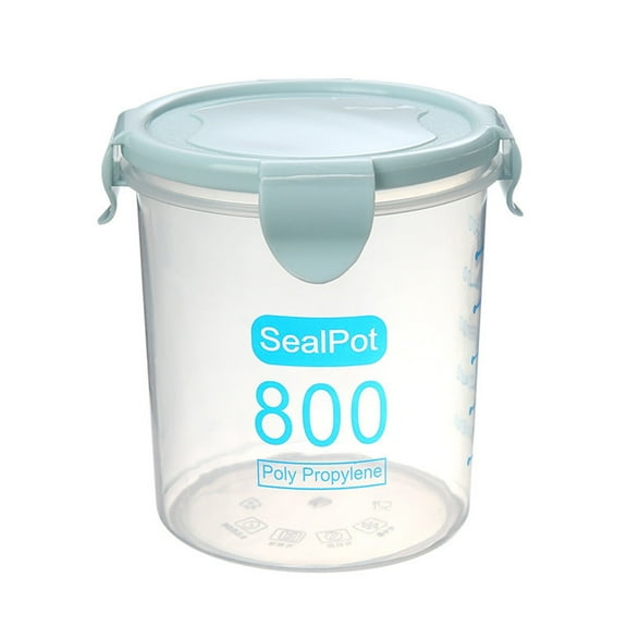 yulier Overnight Oats Containers with Lids, Food Storage Containers for Oatmeal Cereal Milk, Kitchen Bulk Food Storage Jars with Airtight Snap Lock, BPA Free Plastic, Blue 800ml