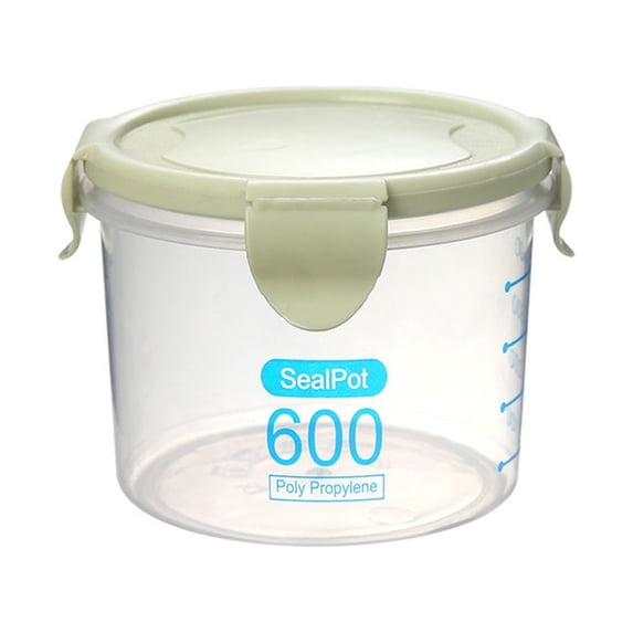 yulier Overnight Oats Containers with Lids, Food Storage Containers for Oatmeal Cereal Milk, Kitchen Bulk Food Storage Jars with Airtight Snap Lock, BPA Free Plastic, Green 600ml