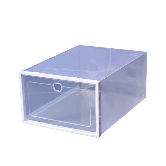 yulier Shoe Storage Box, Plastic Shoe Box with Lids, Stackable Shoes Organizer for Closet Entryway, Foldable Shoe Case for Shoe Rack, Shoe Containers Bins