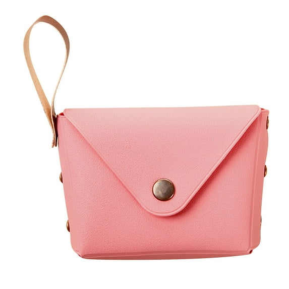 yulier Small Coin Purse Wristlet Wallet Gifts for Kids and Little Girls, Solid Color Wallet Fashion Candy Color Handbag Card Holder for Women (Hot Pink)