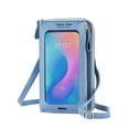 thumbnail image 1 of yulier Small Crossbody Cell Phone Bag for Women, Mini Shoulder Handbag Purse with Clear Touch Screen Window, Crossbody Bag Wallet with Credit Card Slots (Blue), 1 of 7