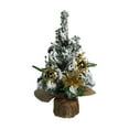 thumbnail image 1 of yulier Tabletop Christmas Tree Decorations Artificial Mini Christmas Pine Tree with Christmas Balls Ornaments Poinsettia, Cloth Bag Base 7.87", 1 of 6