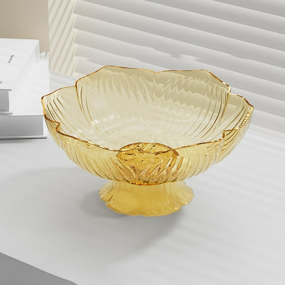yulier Countertop Fruit Bowl with Draining Holes, Decorative Fruit Basket Fruit Tray Table Centerpiece Fruit Snack Candy Serving Tray Plastic Plate for Kitchen Living Room Dining Room