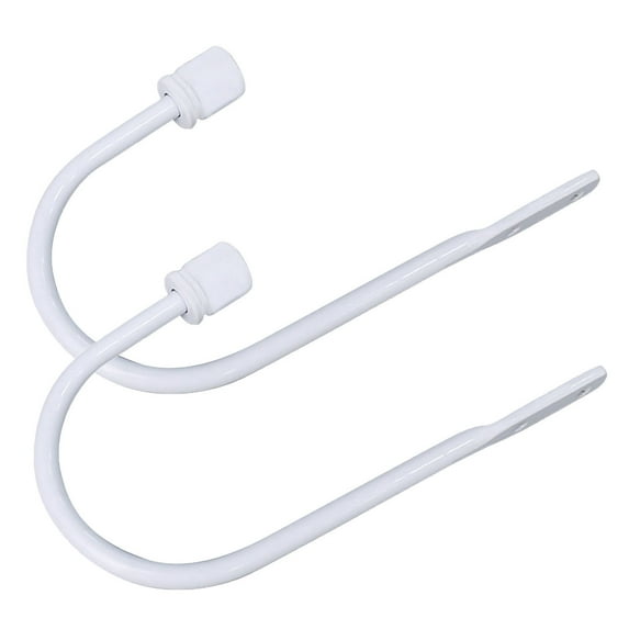 yulier Curtain Holdbacks Heavy Duty Metal Decorative Curtain Tiebacks Wall Mounted Curtain Hooks Holders for Window Drapes, Set of 2, White