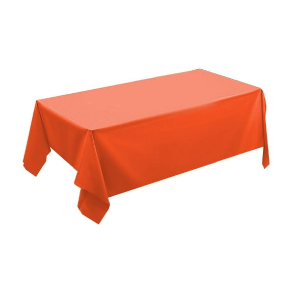 yulier Disposable Plastic Tablecloth, 54 Inch x 72 Inch Solid Color Table Cloth, Rectangle Table Cover, Decorative Tablecloth for Party Picnic Wedding Event, Red