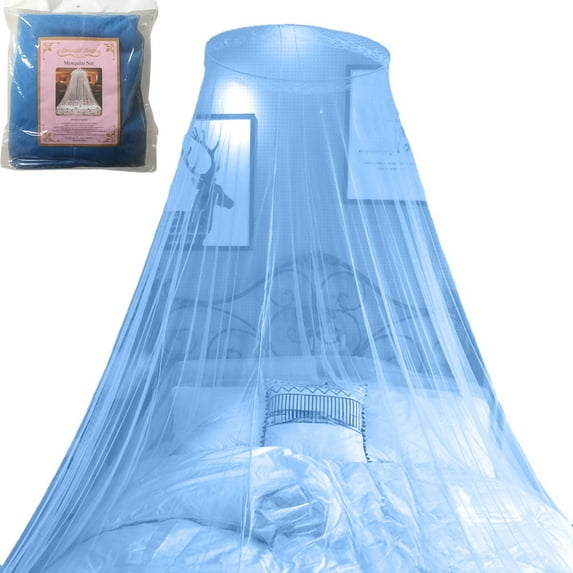 yulier Dome Mosquito Net Bed Canopy for Girls, Canopy Bed Curtains Queen Size from Ceiling, Dome Mosquito Netting Bed Tent for Baby Crib, Kid Bed and Adult Bed, Machine Washable, Blue