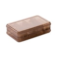 thumbnail image 1 of yulier Double-Sided Plastic Organizer Box, 10 Grids Jewelry Box Necklaces Earrings Rings Storage Box, Double Compartment Storage Case Containers, Brown, 1 of 6