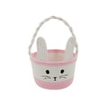 thumbnail image 1 of yulier Easter Bunny Basket, Woven Cotton Rope Storage Basket with Rabbit Ears, Cute Easter Gift Basket for Kids Boys Girls, Easter Decorations Egg Storage Basket with Handle, 1 of 6