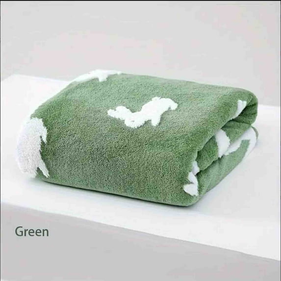 yulier Easter Bunny Bath Towel, Cute Rabbit Pattern Shower Towel, Super Soft Highly Absorbent Quick Dry Towels for Bathroom Hotel Beach Pool, Easter Gifts, 27"x55", Green
