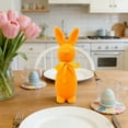 thumbnail image 1 of yulier Easter Bunny Decorations Flocked Bunny Figurine with Bow, Easter Gift Toy Cute Rabbit Ornament Spring Table Centerpieces for Indoor Home Office Decor, Orange, 1 of 7