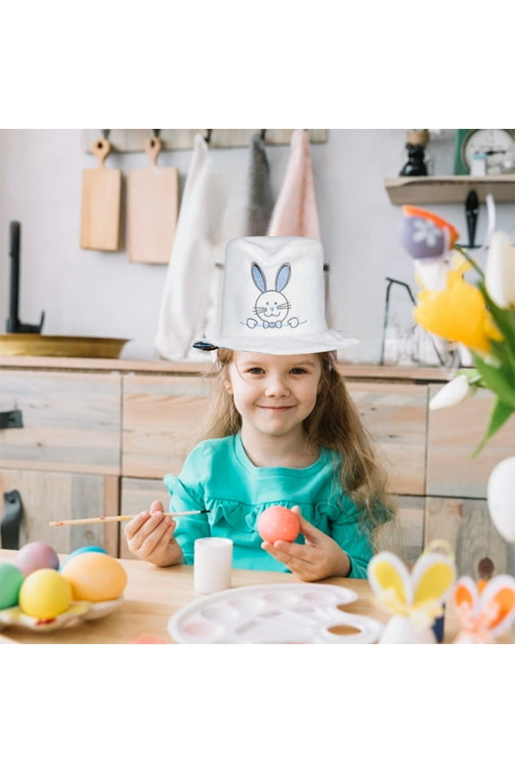 Easter Bunny Hat for Kids Adults, Unisex Soft Velvet Bucket Hat, Easter Hat for Easter Holiday Party, Cute Rabbit Top Hat, Fisherman Hat Easter Gifts for Boys Girls, Blue