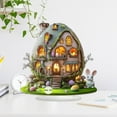 thumbnail image 1 of yulier Easter Egg Bunny 2D Acrylic Tabletop Ornaments, Easter Egg Rabbit Sign with Base, Easter Table Decor, Easter Decorations for Home Farmhouse, Easter Gifts, 1 of 7