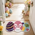 thumbnail image 1 of yulier Easter Egg Bunny Bathroom Rug, 15.74 x 23.62 Inches Soft Absorbent Bath Mat Floor Mat Non-Slip Washable Indoor Carpet Bedside Area Rug for Bedroom, Easter Home Decor, 1 of 9